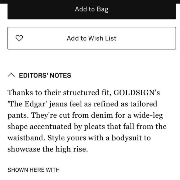 GOLDSIGN Edgar Black Pleated Trouser Jeans - Picture 2 of 10